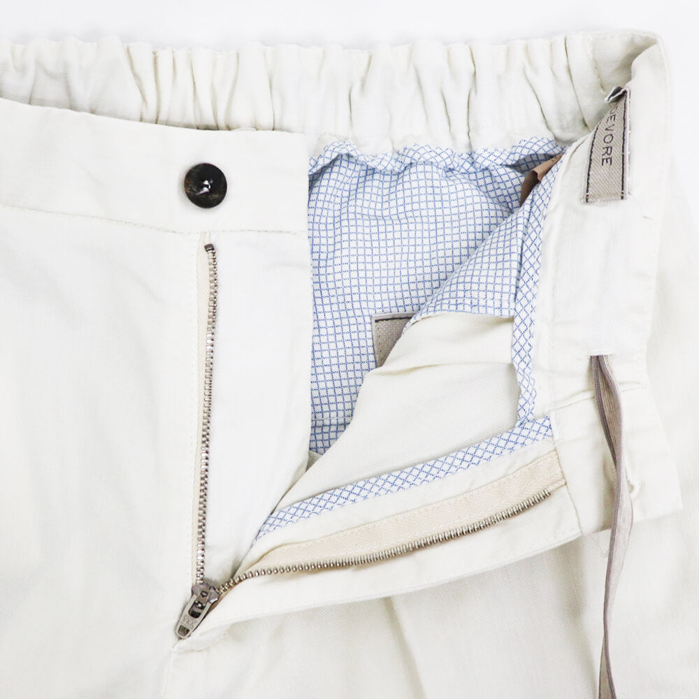 【 再入荷 】DEVORE（デヴォレ）ドローストリングス ストレッチ パンツ【ホワイト】国内正規品