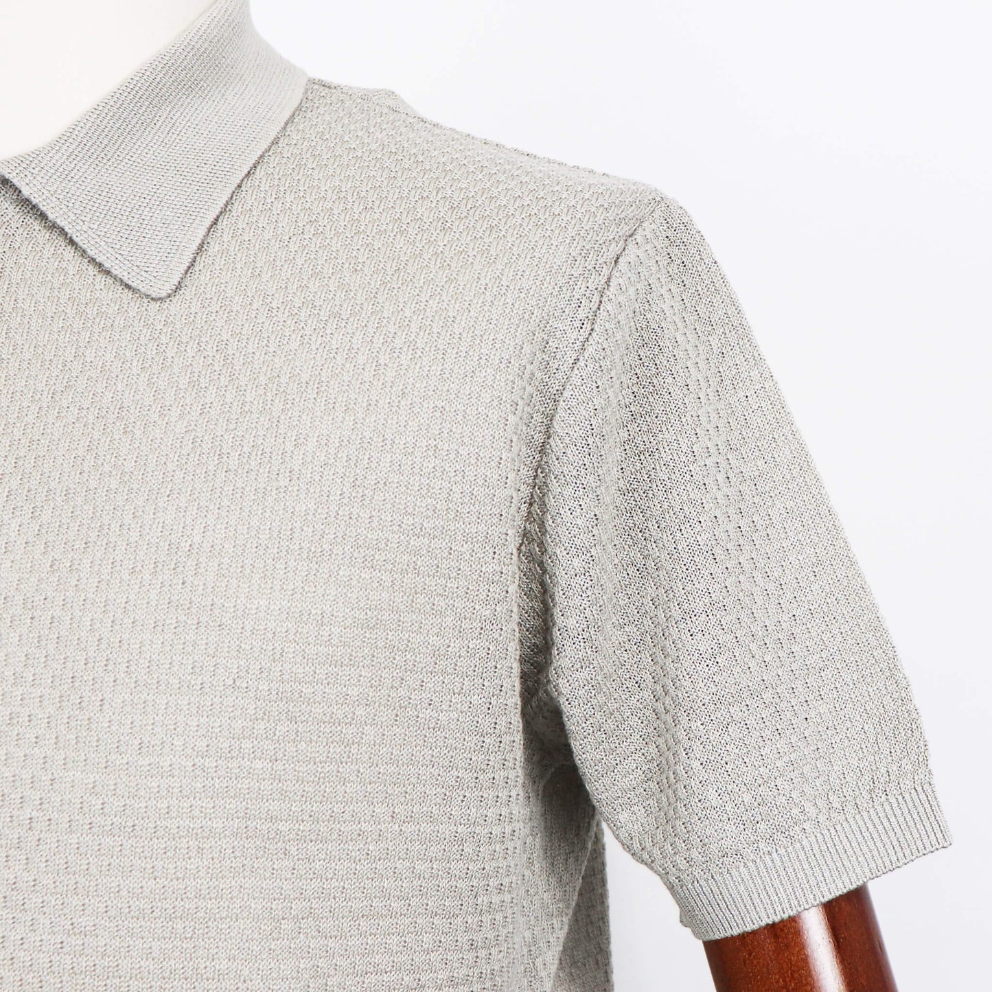 Blu Bre（ブルブレ）リネンシルク ポロシャツ【シルバー】国内正規品