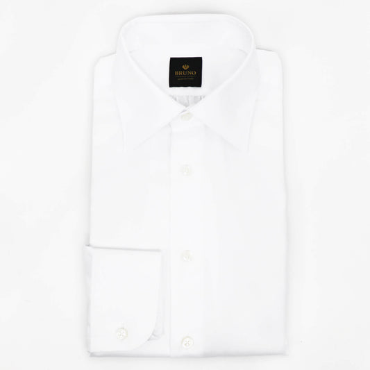 BRUNO（ブルーノ）ORIGINAL SHIRT PREMIUM セミワイドカラー オックスフォード ドレス シャツ【ホワイト】