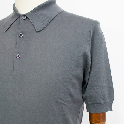 JOHN SMEDLEY（ジョンスメドレー）EASY FIT ISIS SHIRT FC SS シーアイランド コットン 30ゲージ 半袖 ニット ポロシャツ【コブルグレー】国内正規品