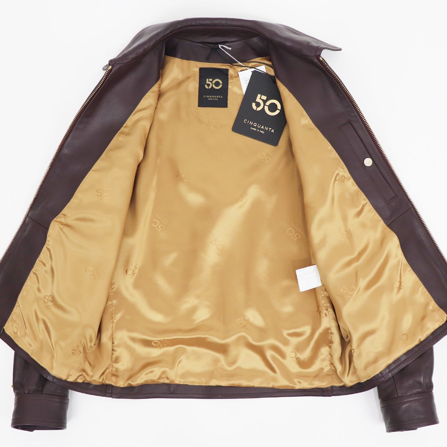 CINQUANTA（チンクワンタ）G8 Type FLIGHTBLOUSON レザージャケット ゴールドジップ【バーガンディー】国内正規品