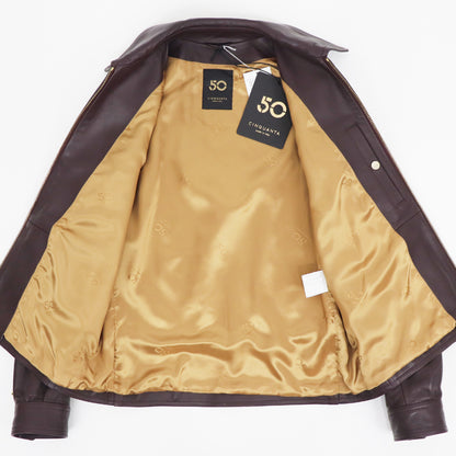 CINQUANTA（チンクワンタ）G8 Type FLIGHTBLOUSON レザージャケット ゴールドジップ【バーガンディー】国内正規品