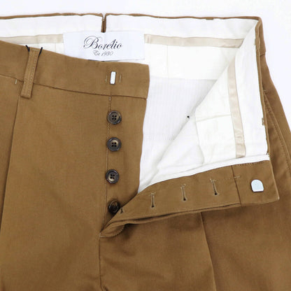 BORELIO（ボレリオ）ワンプリーツ テーパード コットンパンツ【テラコッタ】国内正規品