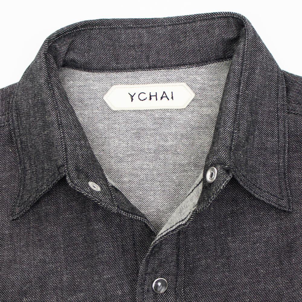 YCHAI（イカイ）コットンリネン ウエスタンシャツ デニム【ブラックウォッシュ】国内正規品