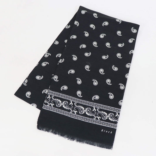 Bleck（ブレック）ペイズリー柄 コットンリネンシルクストール【ブラック】国内正規品