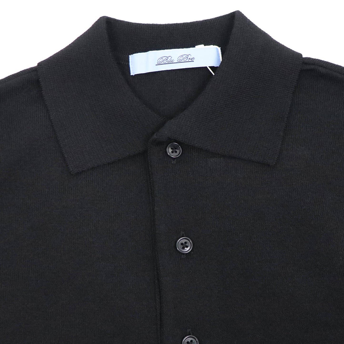 Blu Bre（ブルブレ）ドライタッチウール ニットポロ【ブラック】国内正規品