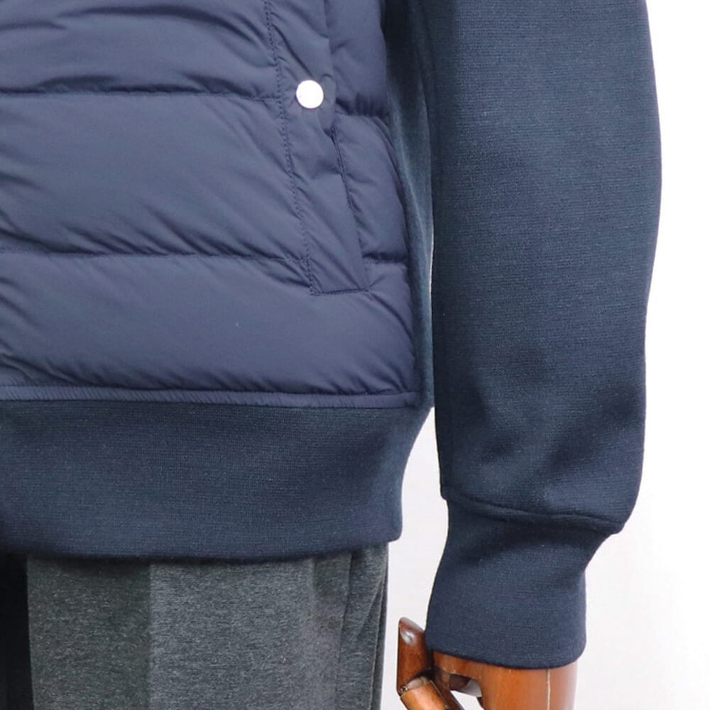 HERNO（ヘルノ）Resort ミラノリブ ナイロン コンビダウンブルゾン【ネイビー】国内正規品