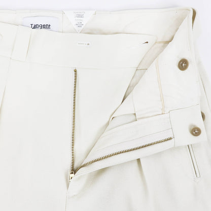Tangent（タンジェント）CHARLES シャルル TAN04° ハードツイストツイル コットンパンツ【ホワイト】国内正規品