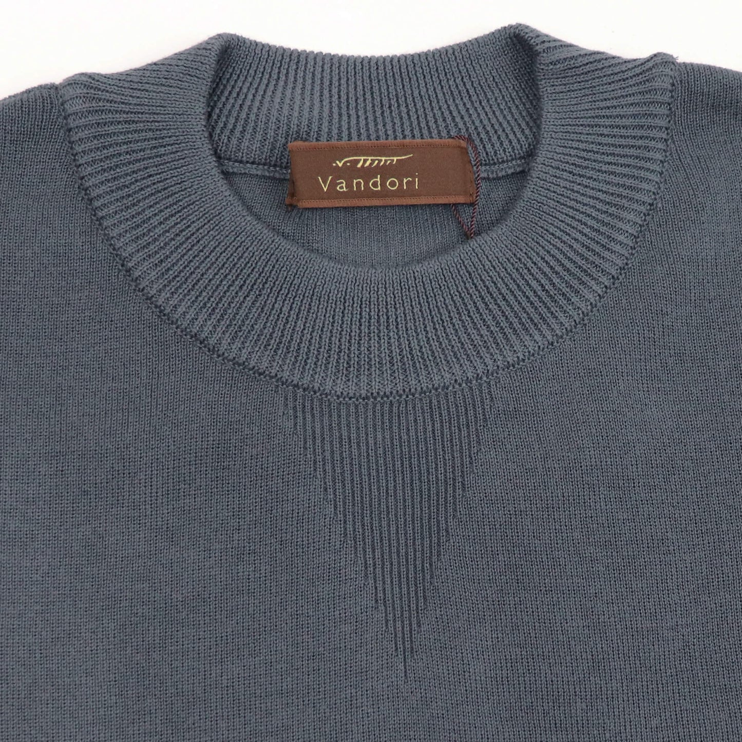 Vandori（ヴァンドリ）コットン100% ガゼット クルーネックロングスリーブ ニット【ミディアムグレー】国内正規品