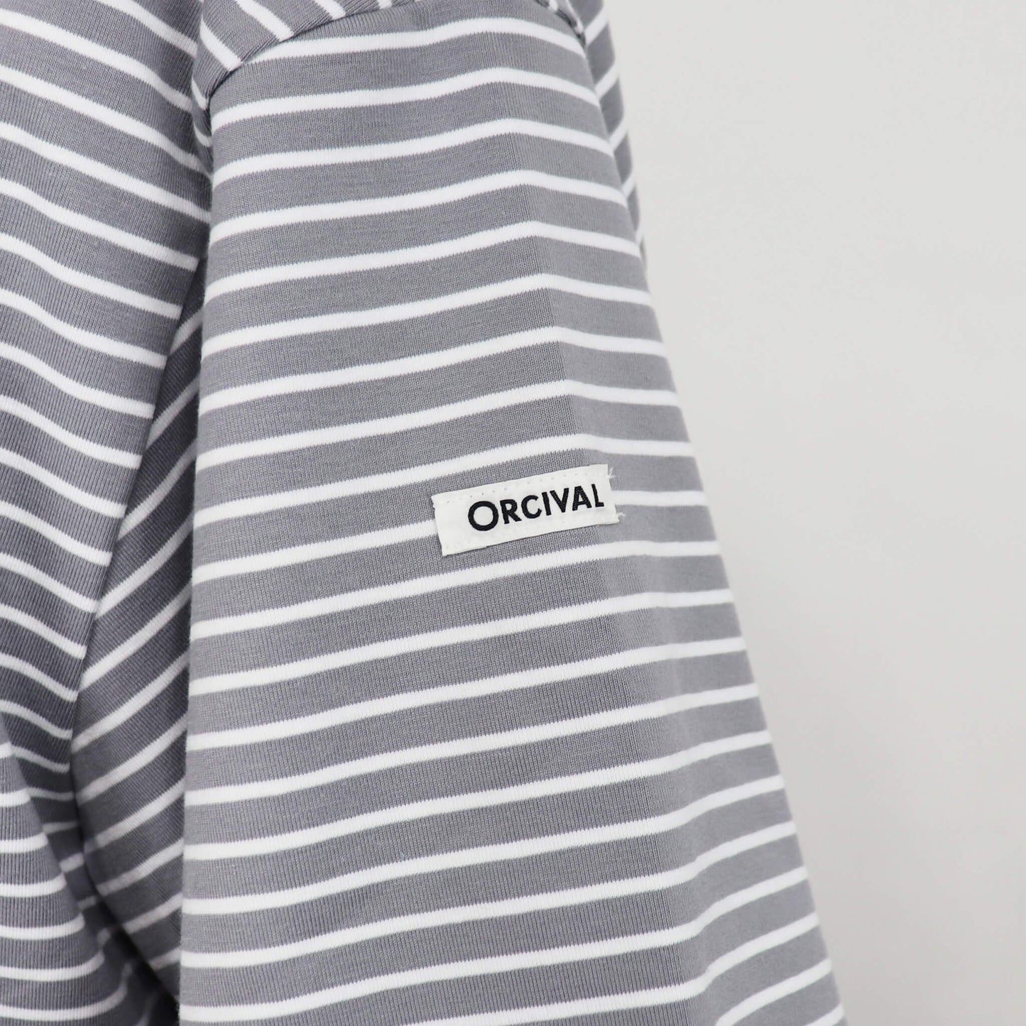 ORCIVAL（オーシバル）コットン ストレッチ クルーネック 半袖Tシャツ【グレー×ホワイト】国内正規品
