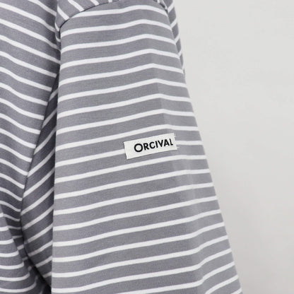 ORCIVAL（オーシバル）コットン ストレッチ クルーネック 半袖Tシャツ【グレー×ホワイト】国内正規品