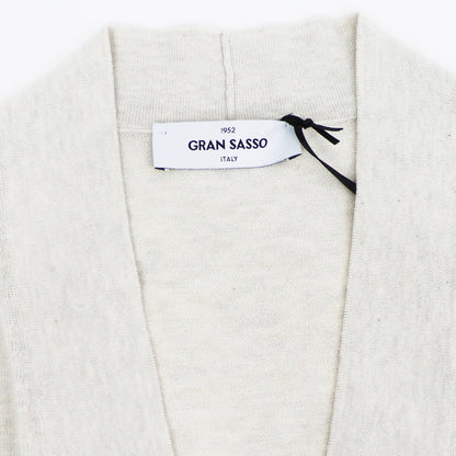 GRAN SASSO（グランサッソ）ボタンレスカーディガン コットン【ライトベージュ】国内正規品
