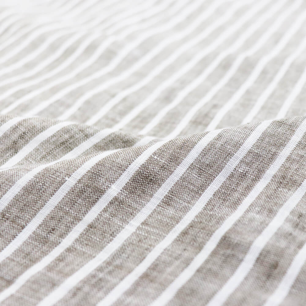 Finamore（フィナモレ）SIMONE / BALI ストライプ リネン シャツ【ブラウン×ホワイト】国内正規品