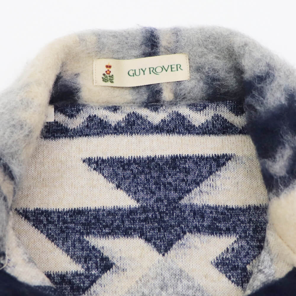 GUY ROVER（ギローバー）シャツブルゾン ネイティブ柄 【アイボリー×ネイビー】国内正規品