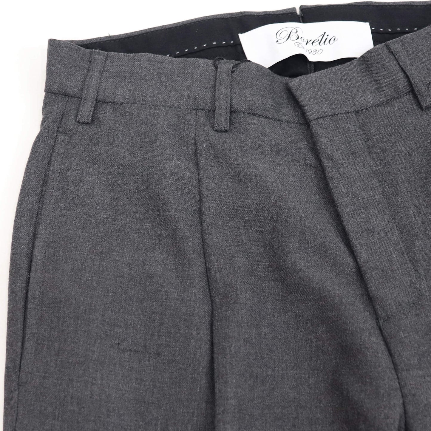 BORELIO（ボレリオ）ワンプリーツ テーパード パンツ スラックス【チャコールグレー】国内正規品