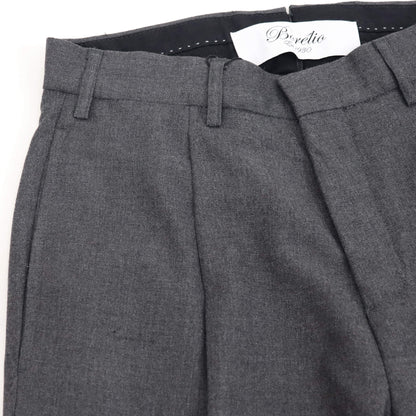 BORELIO（ボレリオ）ワンプリーツ テーパード パンツ スラックス【チャコールグレー】国内正規品