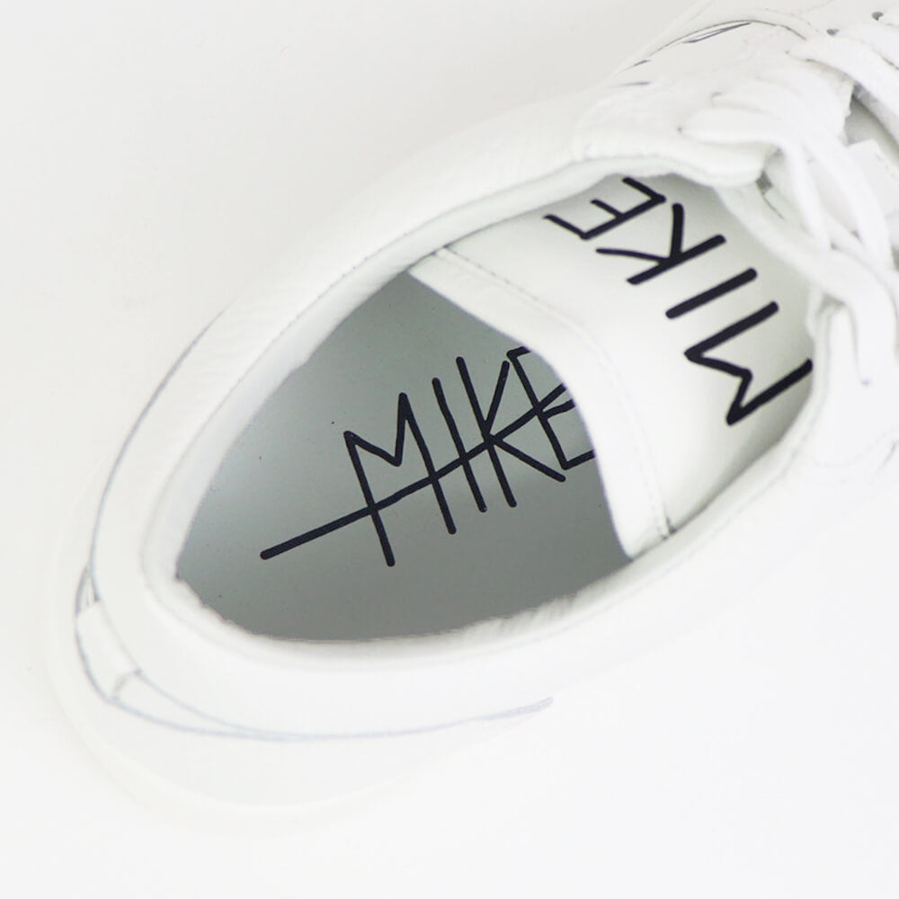 MIKE（マイク）DON’T DO IT ローカット レースアップ レザースニーカー【ホワイト】国内正規品