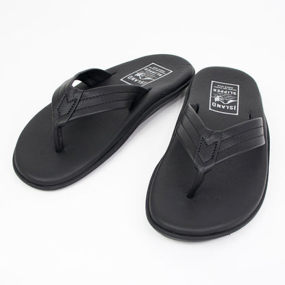 ISLAND SLIPPER（アイランドスリッパ）PT202 レザー トングサンダル【ブラック】国内正規品