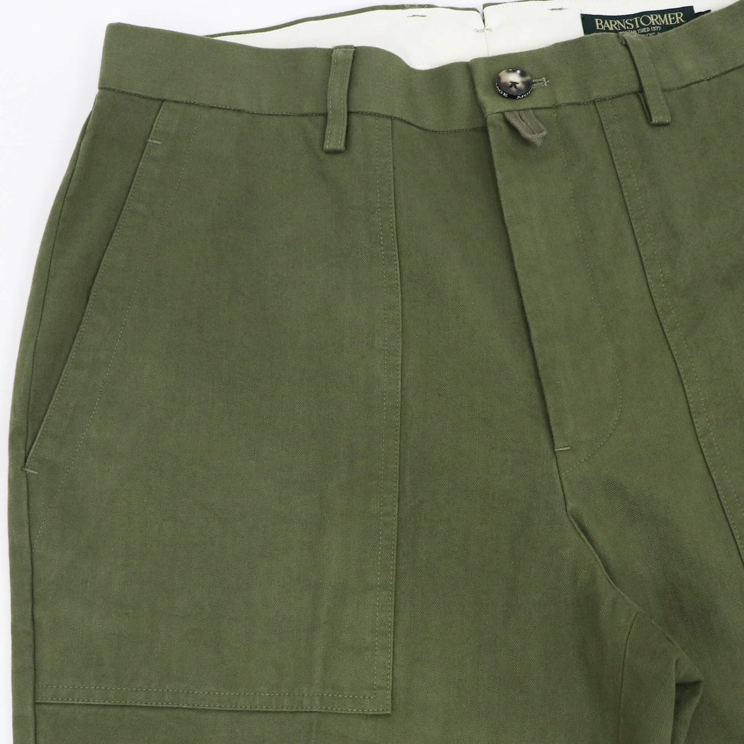 BARNSTORMER（バーンストーマー）DRESS FATIGUE PANTS ドレスファティーグ へリンボーン パンツ 1333-KSP【オリーブ】国内正規品