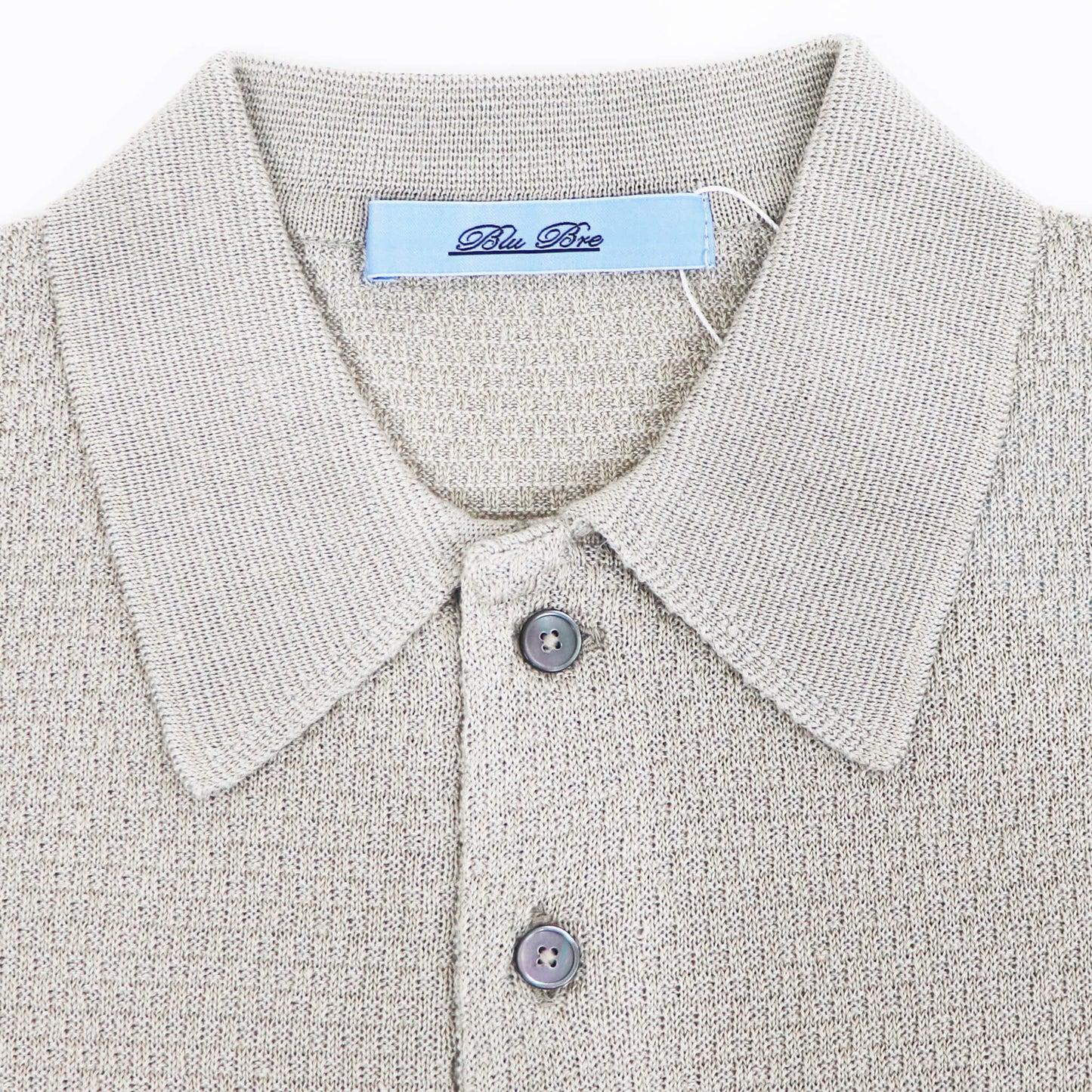 Blu Bre（ブルブレ）リネンシルク ポロシャツ【シルバー】国内正規品