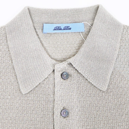 Blu Bre（ブルブレ）リネンシルク ポロシャツ【シルバー】国内正規品