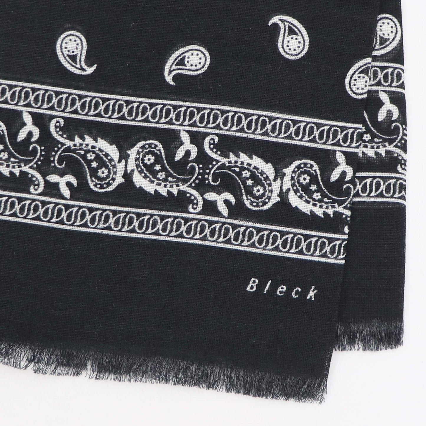 Bleck（ブレック）ペイズリー柄 コットンリネンシルクストール【ブラック】国内正規品