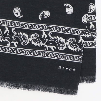 Bleck（ブレック）ペイズリー柄 コットンリネンシルクストール【ブラック】国内正規品
