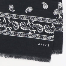 画像をギャラリービューアに読み込む, Bleck（ブレック）ペイズリー柄 コットンリネンシルクストール【ブラック】国内正規品
