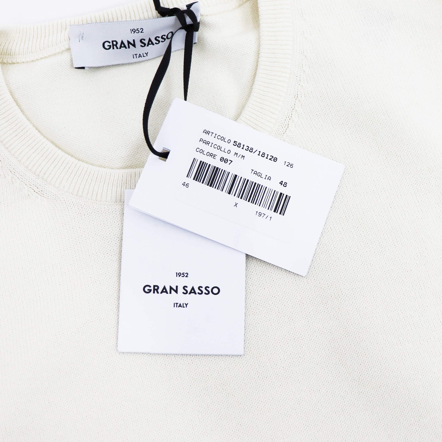GRAN SASSO（グランサッソ）ソフトコットンニット 12ゲージ【オフホワイト】国内正規品