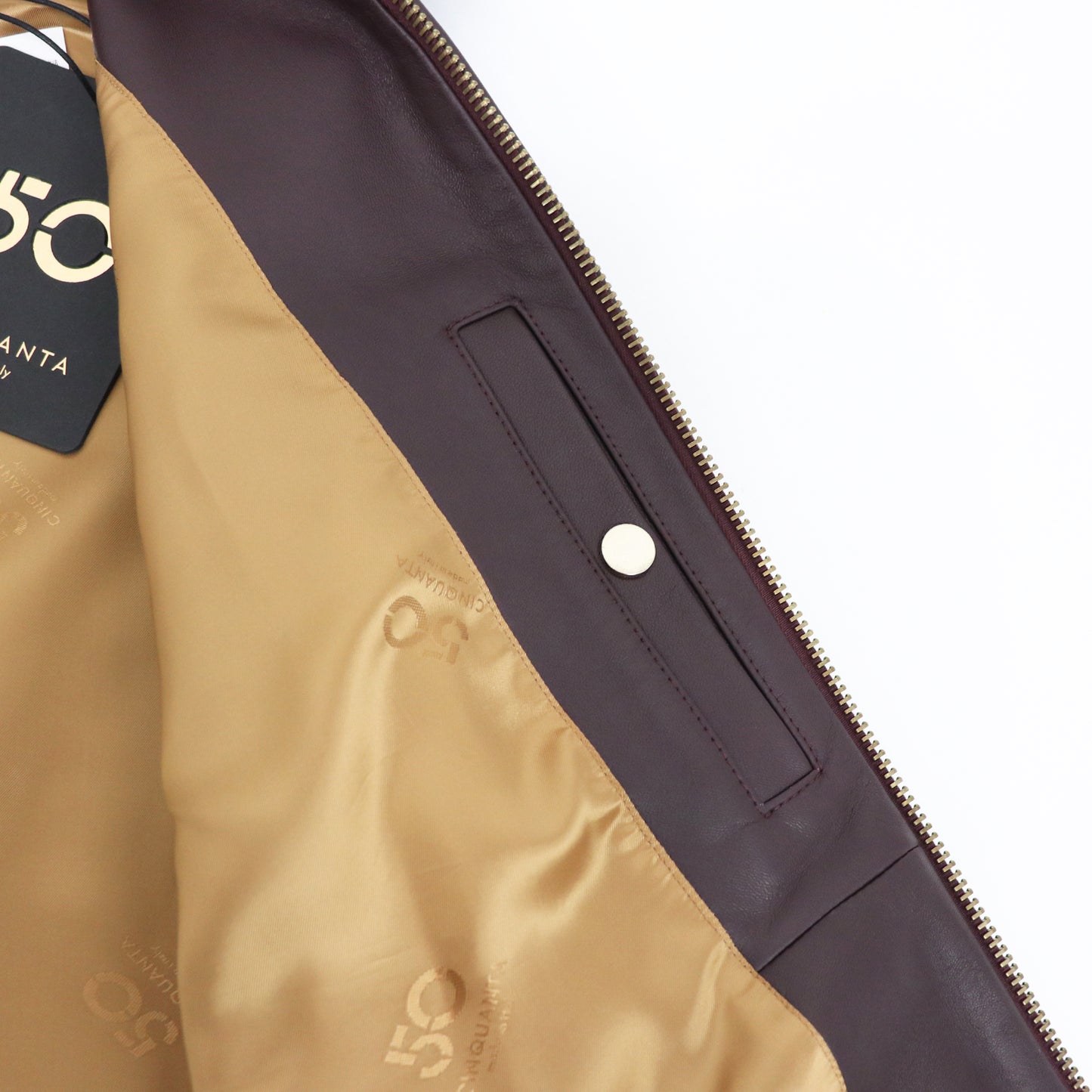 CINQUANTA（チンクワンタ）G8 Type FLIGHTBLOUSON レザージャケット ゴールドジップ【バーガンディー】国内正規品