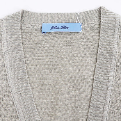 Blu Bre（ブルブレ）リネンシルク ボタンレスカーディガン【シルバー】国内正規品