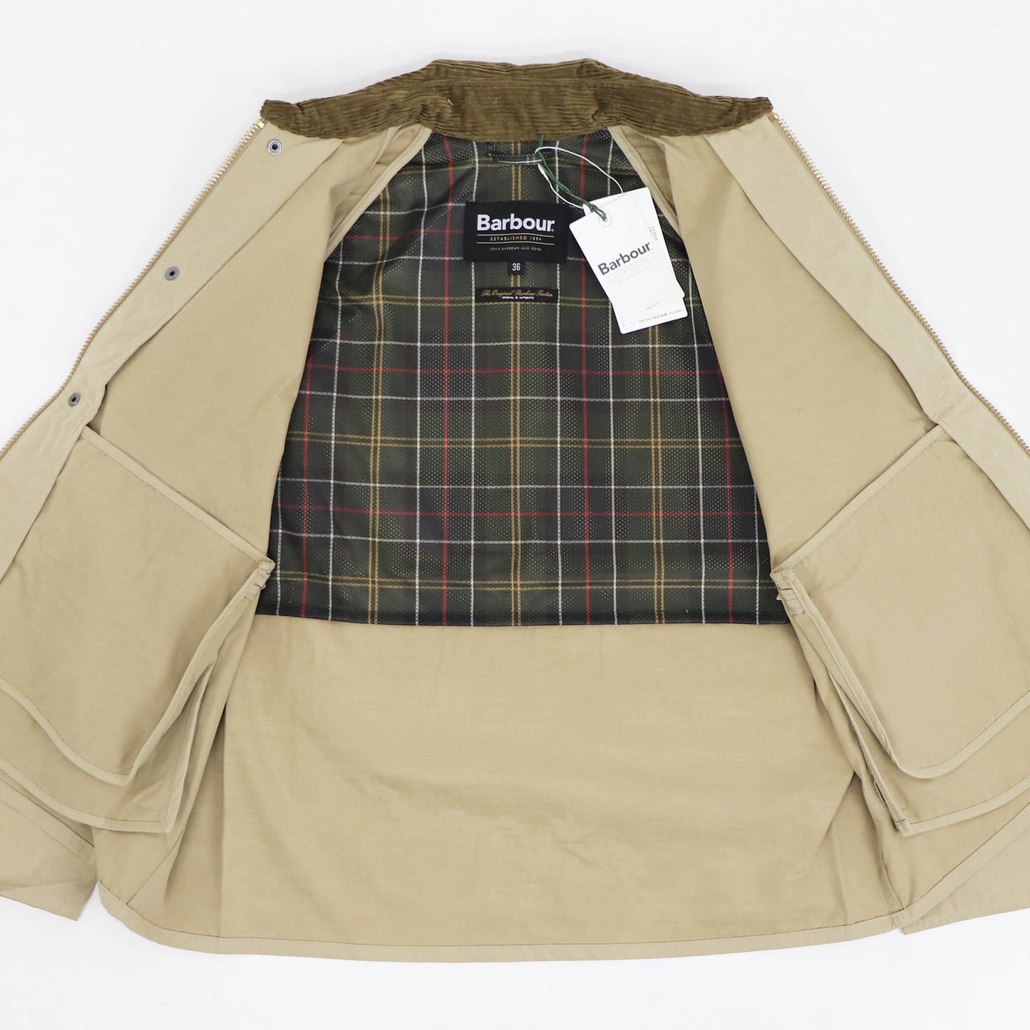 Barbour（バブアー）BORROWDALE / ボロウデイル ピーチスキン ショート ブルゾン【ベージュ】国内正規品