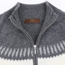 画像をギャラリービューアに読み込む, Vandori（ヴァンドリ）求心柄 ジップブルゾン ウールカシミヤ【チャコール】国内正規品
