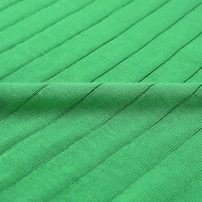 Blu Bre（ブルブレ）ワイドリブ スキッパー コットンニット ポロシャツ【グリーン】国内正規品