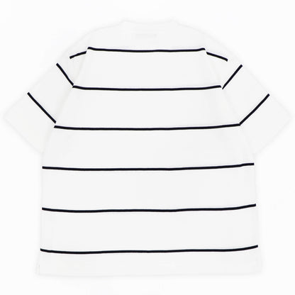 Vandori（ヴァンドリ）ワイドピッチボーダー オーバーサイズ Tシャツ【ホワイト×ブラックネイビー】国内正規品