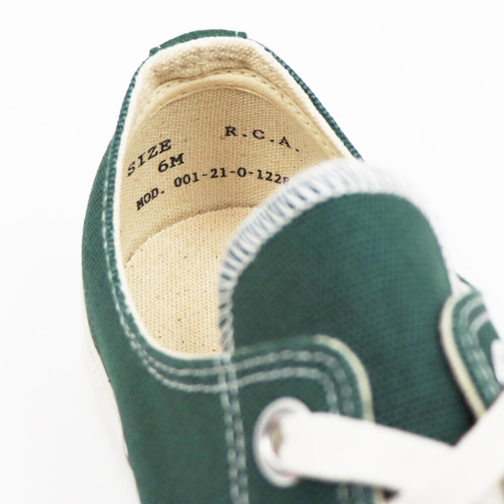 R.C.A.F（アールシーエーフットウェア）USARMY SHOES アメリカ軍 キャンバス シューズ【ヴィンテージグリーン】国内正規品