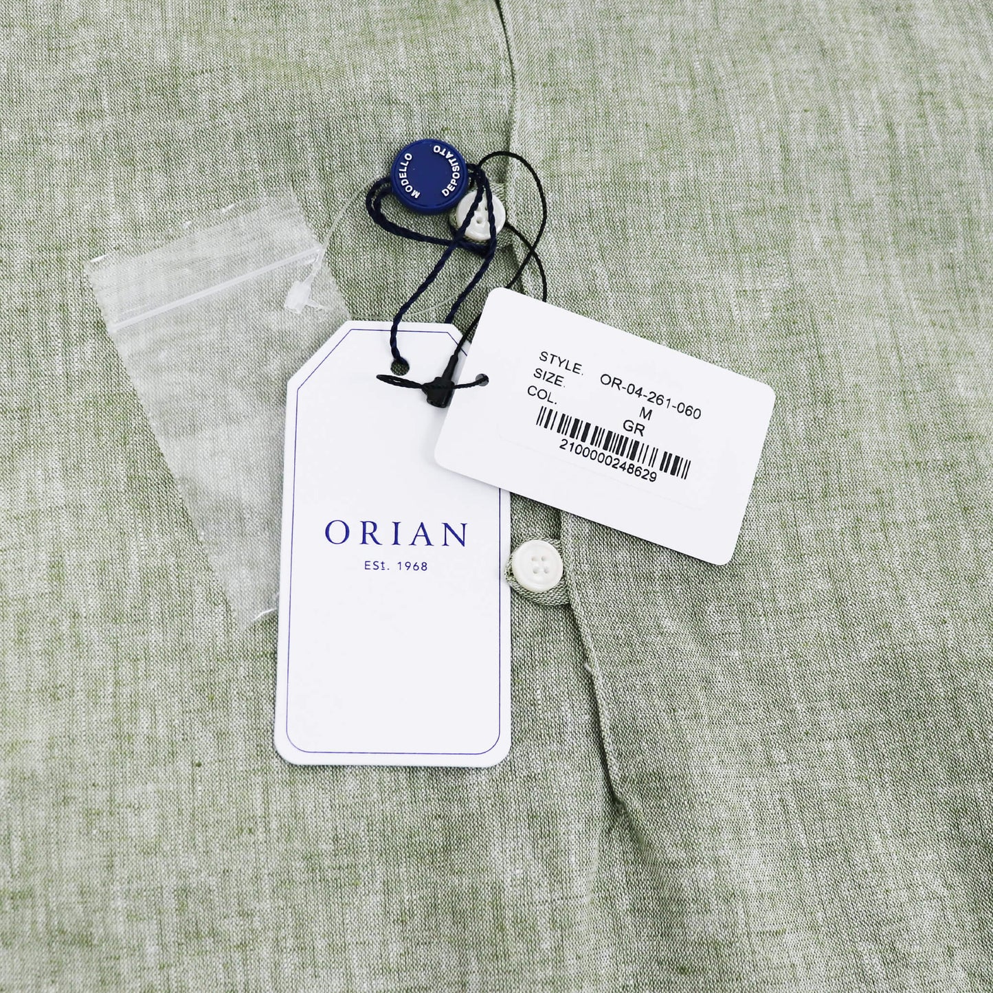 ORIAN（オリアン）リネンコットン カプリシャツ【ライトグリーン】国内正規品