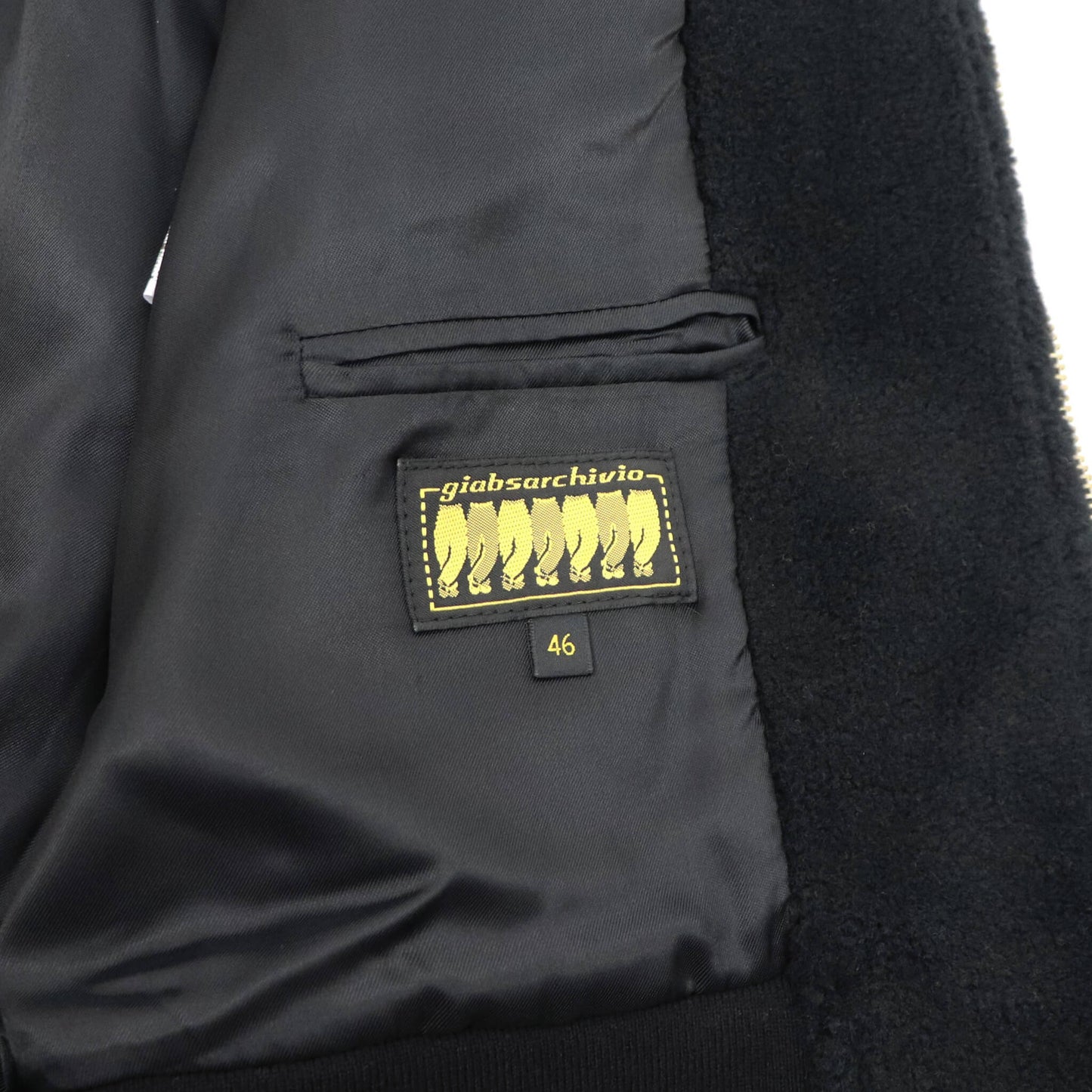 giabsarchivio（ジャブスアルキヴィオ）BARDI / バルディ MA-1 シンセティックレザー×ボアフリース【ブラック】国内正規品