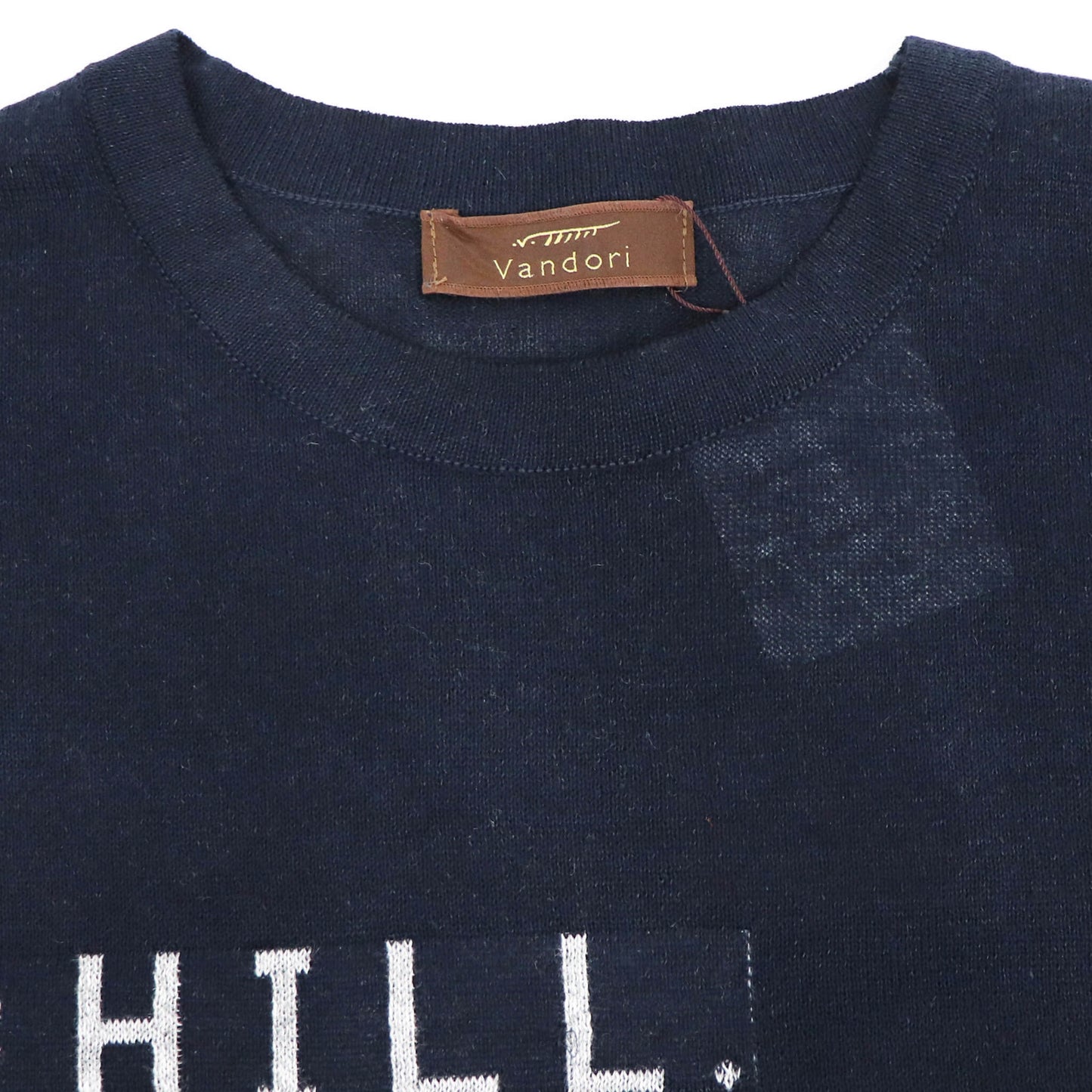 Vandori（ヴァンドリ）リネンコットン CHILL レタードTシャツ【ネイビー】国内正規品