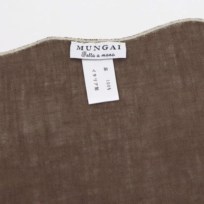 MUNGAI（ムンガイ）ポケットチーフ リネン100% 【ブラウン×ベージュ】国内正規品