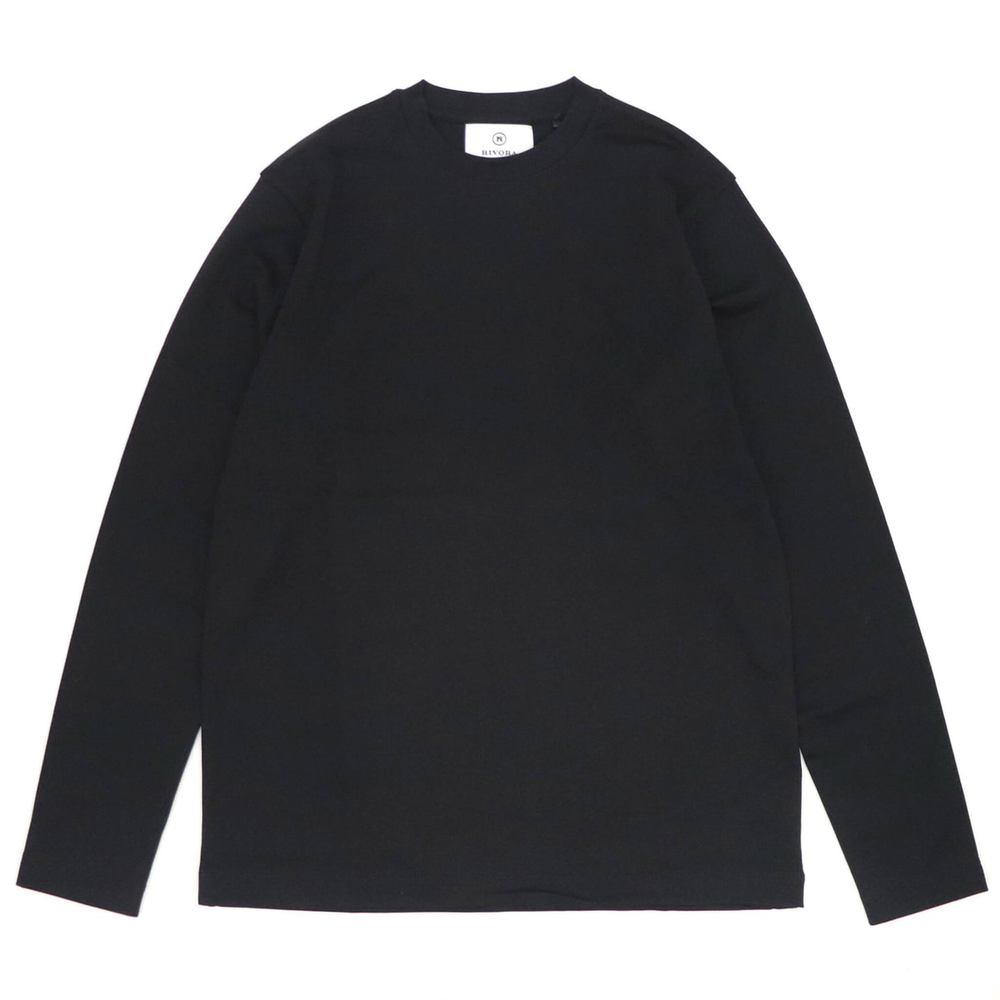 RIVORA（リヴォラ）スビンコットン クルーネック ロングスリーブTシャツ【ブラック】国内正規品