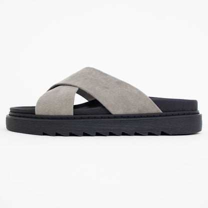 MAURO de BARI（マウロデバーリ）スエード クロスストラップ サンダル【トープ×ブラック】国内正規品