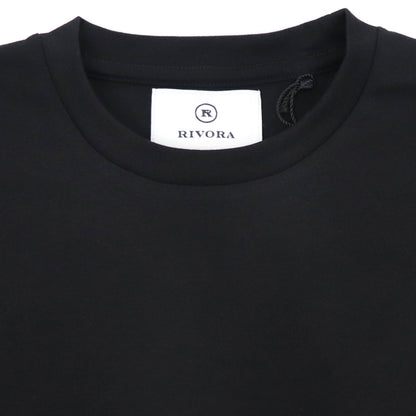 RIVORA（リヴォラ）スビンコットン クルーネック ロングスリーブTシャツ【ブラック】国内正規品
