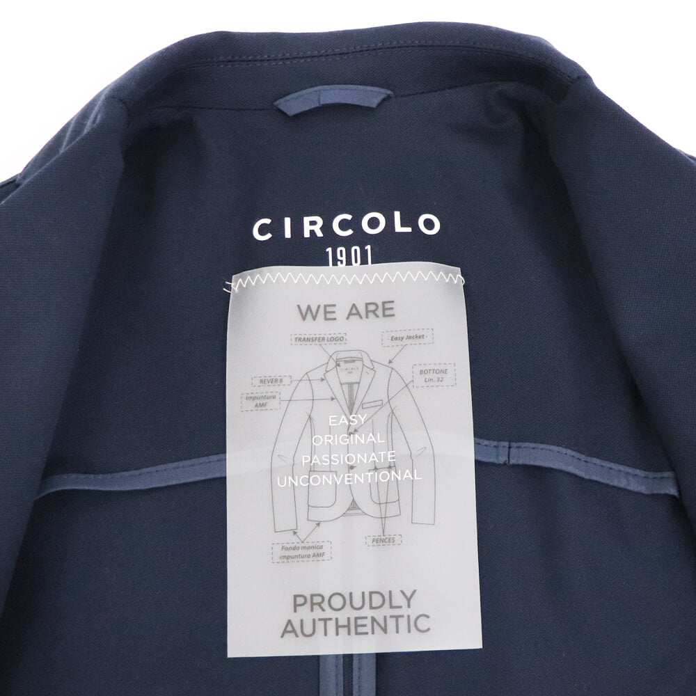 CIRCOLO 1901（チルコロ 1901）ジャージー素材 シングルジャケット【ネイビー】国内正規品