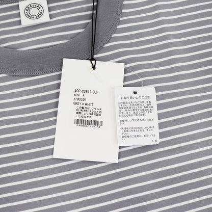ORCIVAL（オーシバル）コットン ストレッチ クルーネック 半袖Tシャツ【グレー×ホワイト】国内正規品