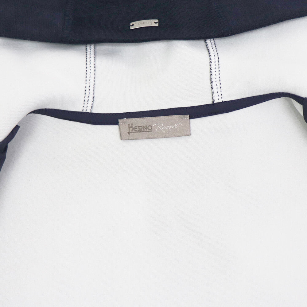 HERNO（ヘルノ）Resort ミラノリブ ナイロン コンビダウンブルゾン【ネイビー】国内正規品