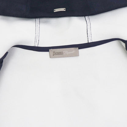 HERNO（ヘルノ）Resort ミラノリブ ナイロン コンビダウンブルゾン【ネイビー】国内正規品