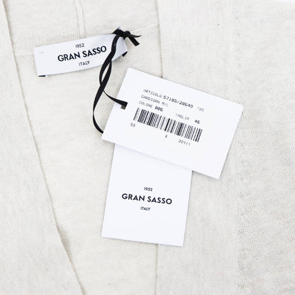 GRAN SASSO（グランサッソ）ボタンレスカーディガン コットン【ライトベージュ】国内正規品
