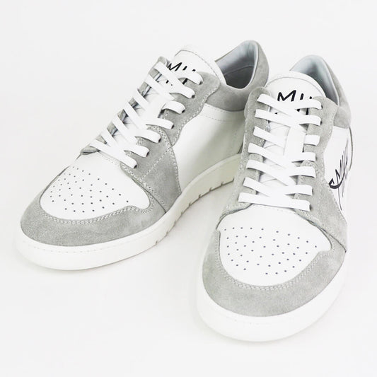 MIKE（マイク）DON’T DO IT ローカット レースアップ レザースニーカー【ホワイト×グレー】国内正規品