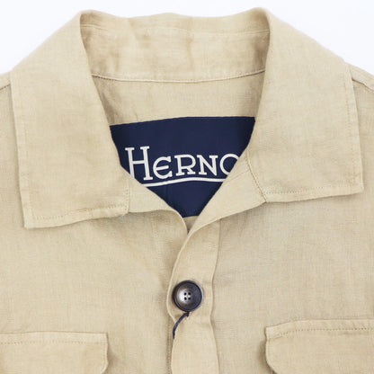 HERNO（ヘルノ）リネン サファリジャケット【ベージュ】国内正規品